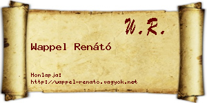 Wappel Renátó névjegykártya
